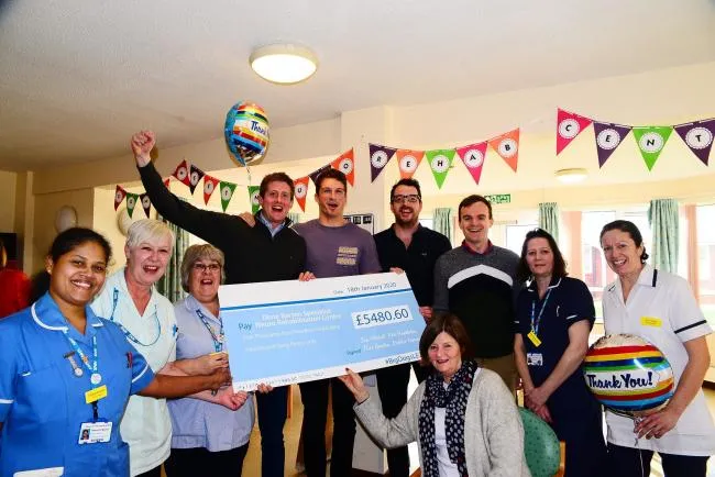 Giant fundraising cheque for the Big Dog LEJOG challenge