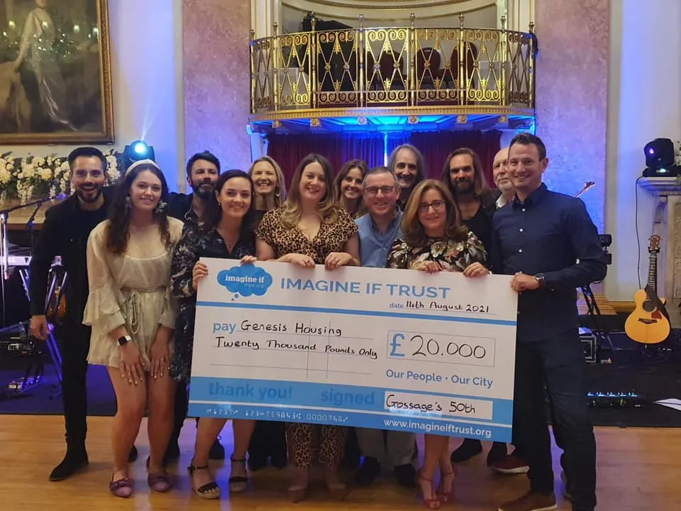 Giant fundraising cheque for the Imagine If Trust