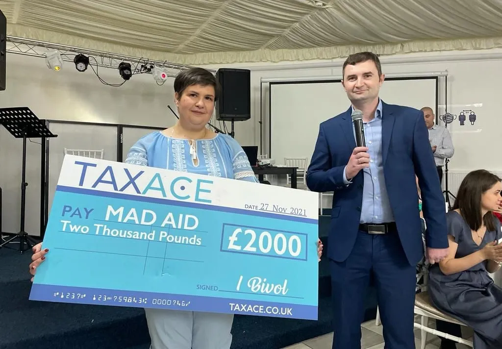 Mega Cheques giant novelty cheque on display