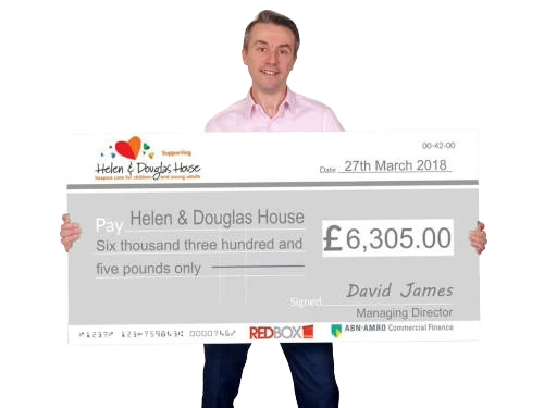 A single use giant novelty cheque, custom printed with logo and message